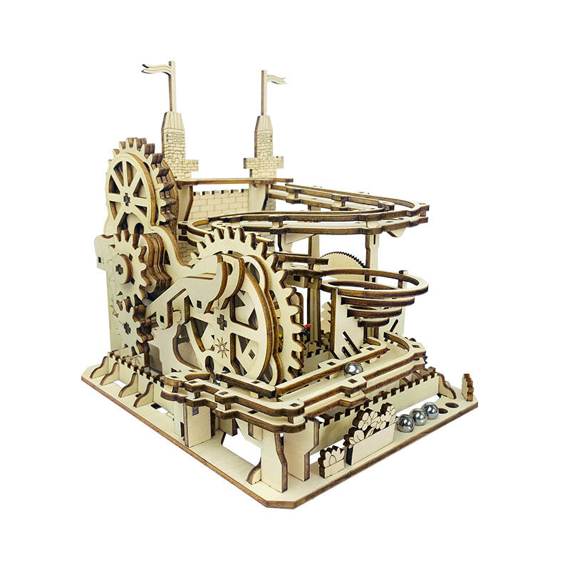 Handmade Diy Assembling Model Of Wooden Castle Track Ball Ornaments