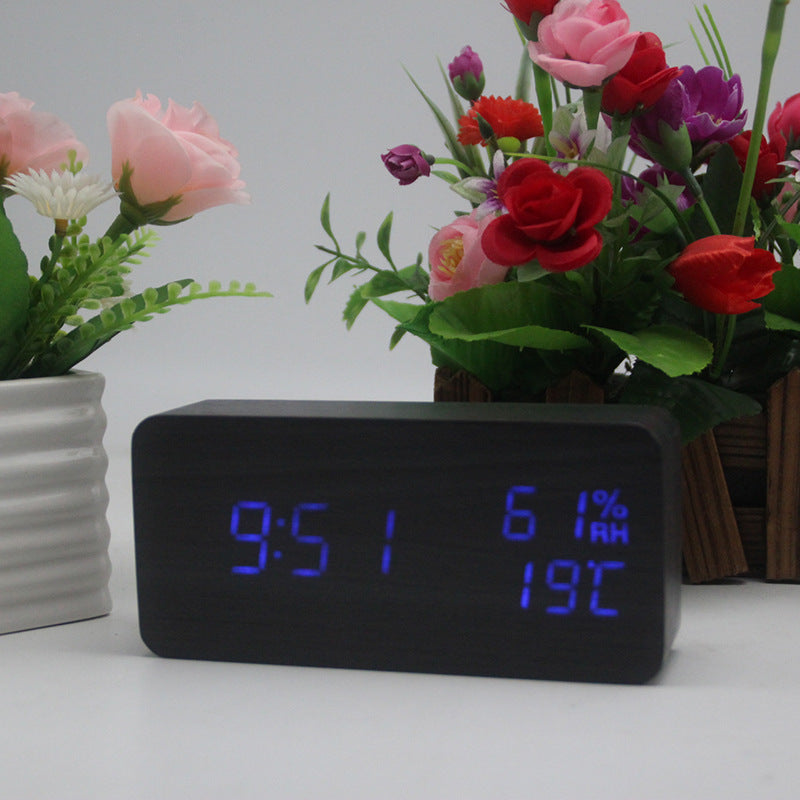 Creative Multifunctional Voice-controlled Wooden Clock