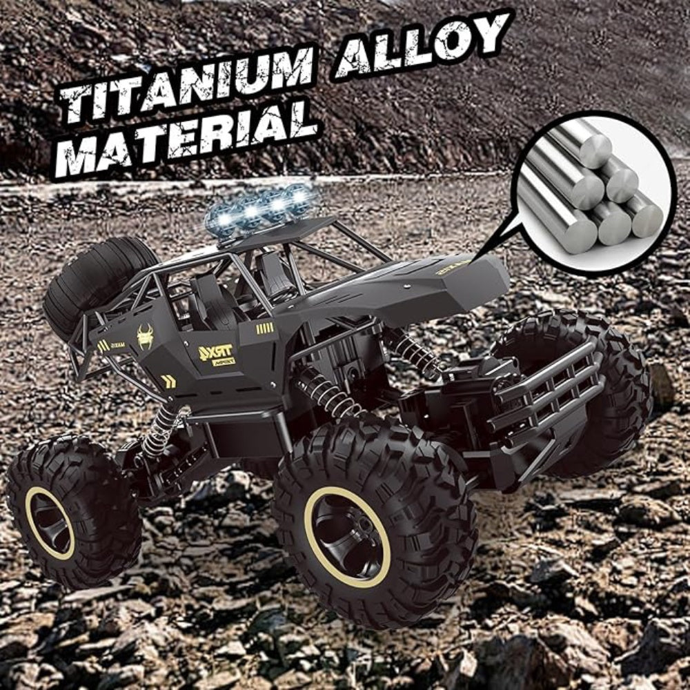 Rc Car Rock Crawler Rechargeable Off Road Truck 4WD , Metal Shell LED Headlights