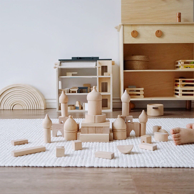 Wooden Original Color Castle Roman Blocks