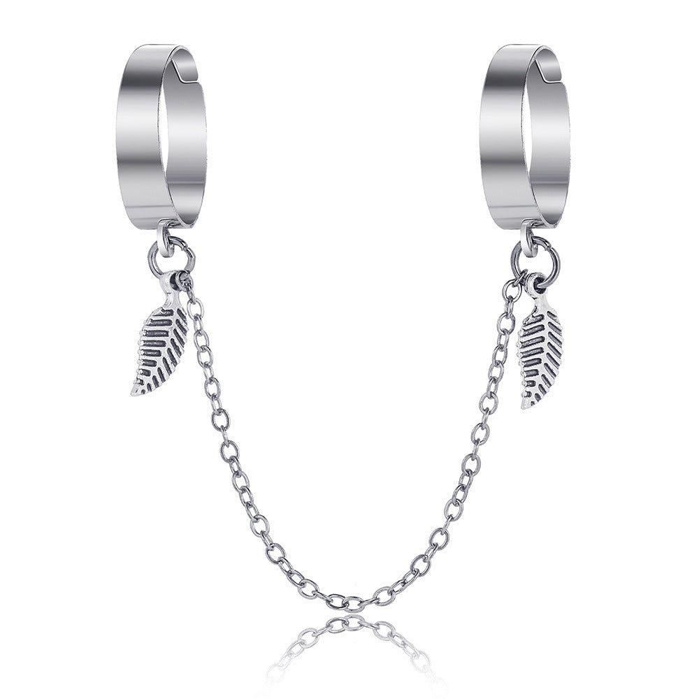 Leaf Ring Creative Personality Bounce Chain Combination Ring