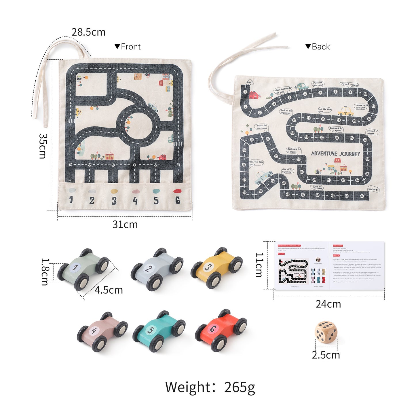 Educational Multifunctional Wooden Car Toy