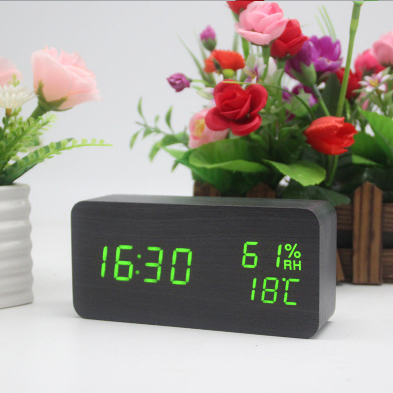 Creative Multifunctional Voice-controlled Wooden Clock