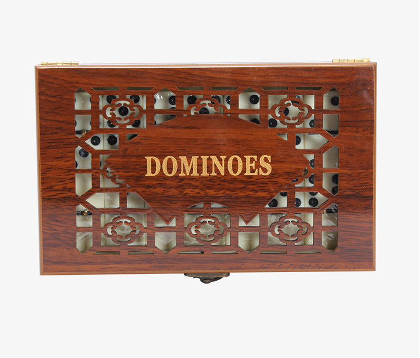 28 Dominoes Set wooden box
