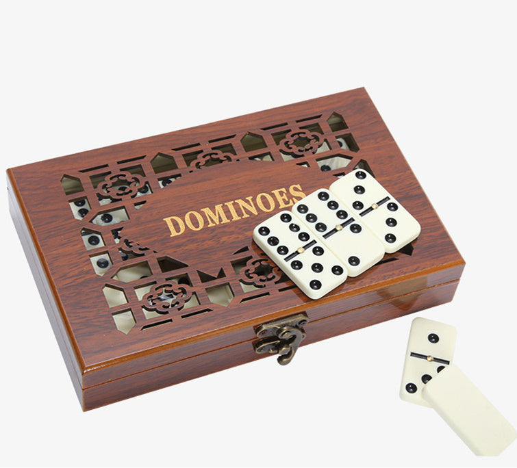 28 Dominoes Set wooden box