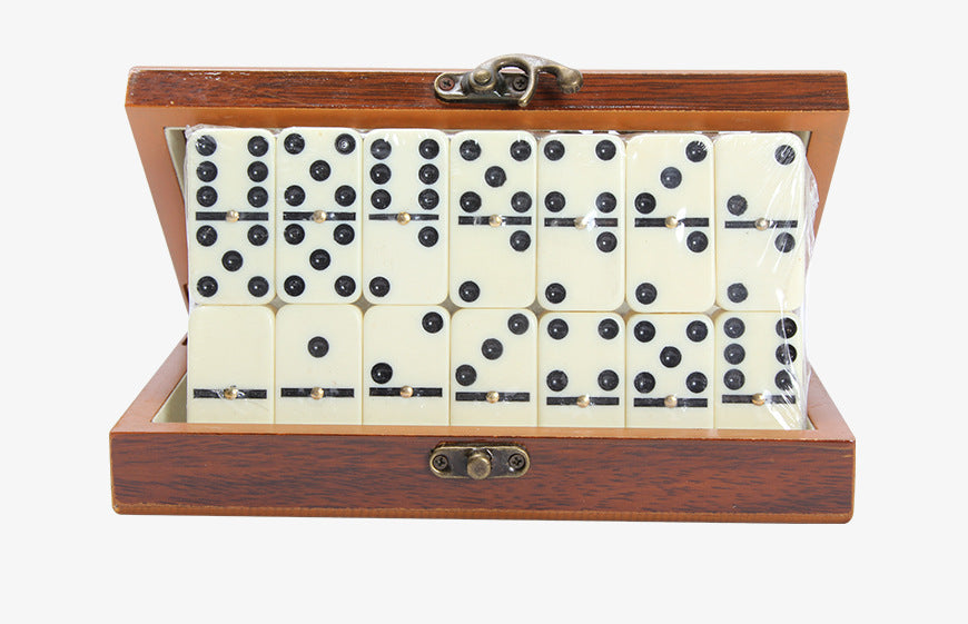 28 Dominoes Set wooden box