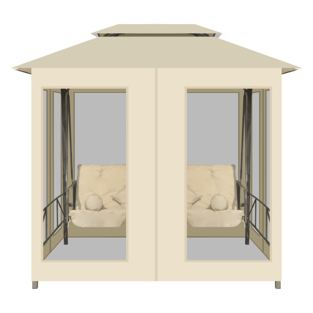 NNEVL Gazebo Convertible Swing Bench Cream White-3