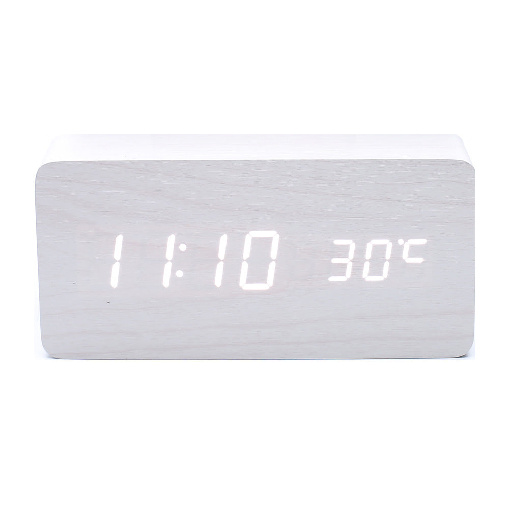 Creative Multifunctional Voice-controlled Wooden Clock