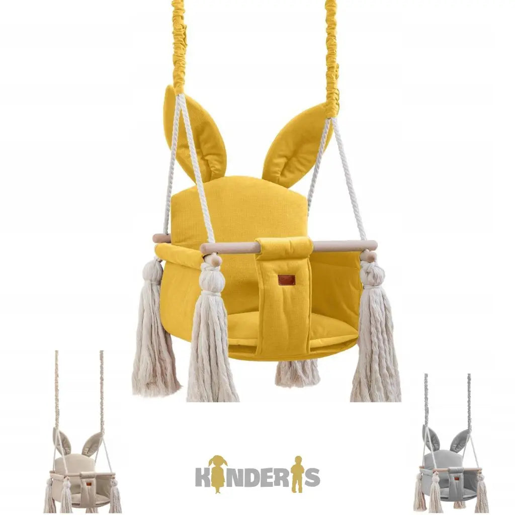 Velvet indoor swing for babies and children with backrest