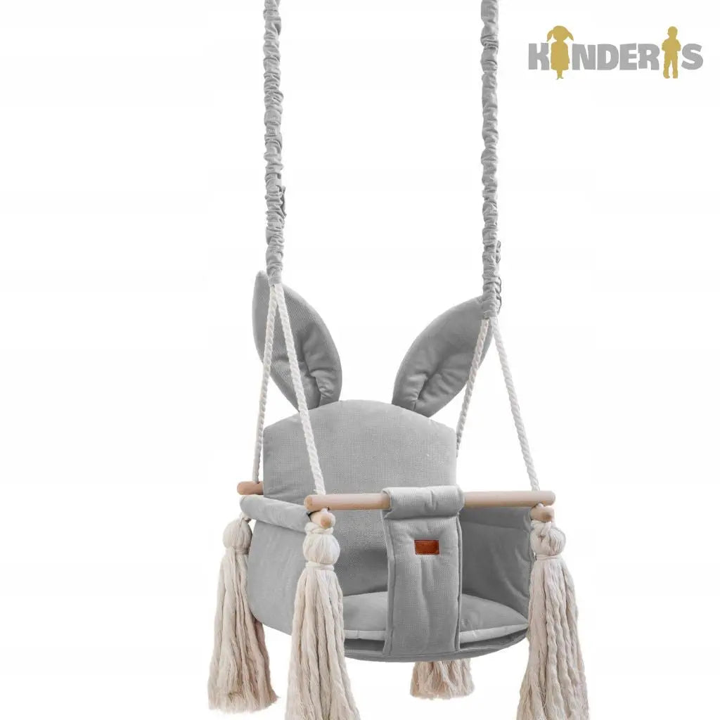 Velvet indoor swing for babies and children with backrest