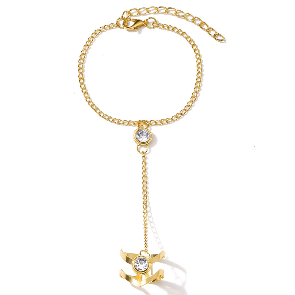 Leaf Ring Creative Personality Bounce Chain Combination Ring