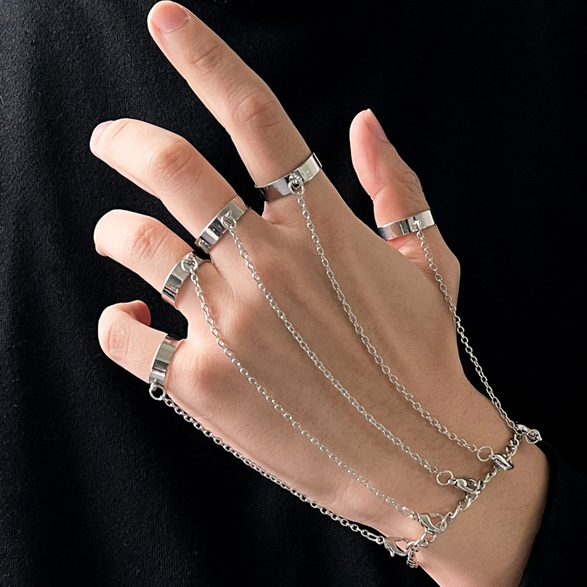 Leaf Ring Creative Personality Bounce Chain Combination Ring