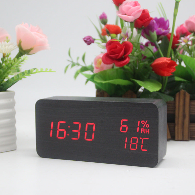Creative Multifunctional Voice-controlled Wooden Clock