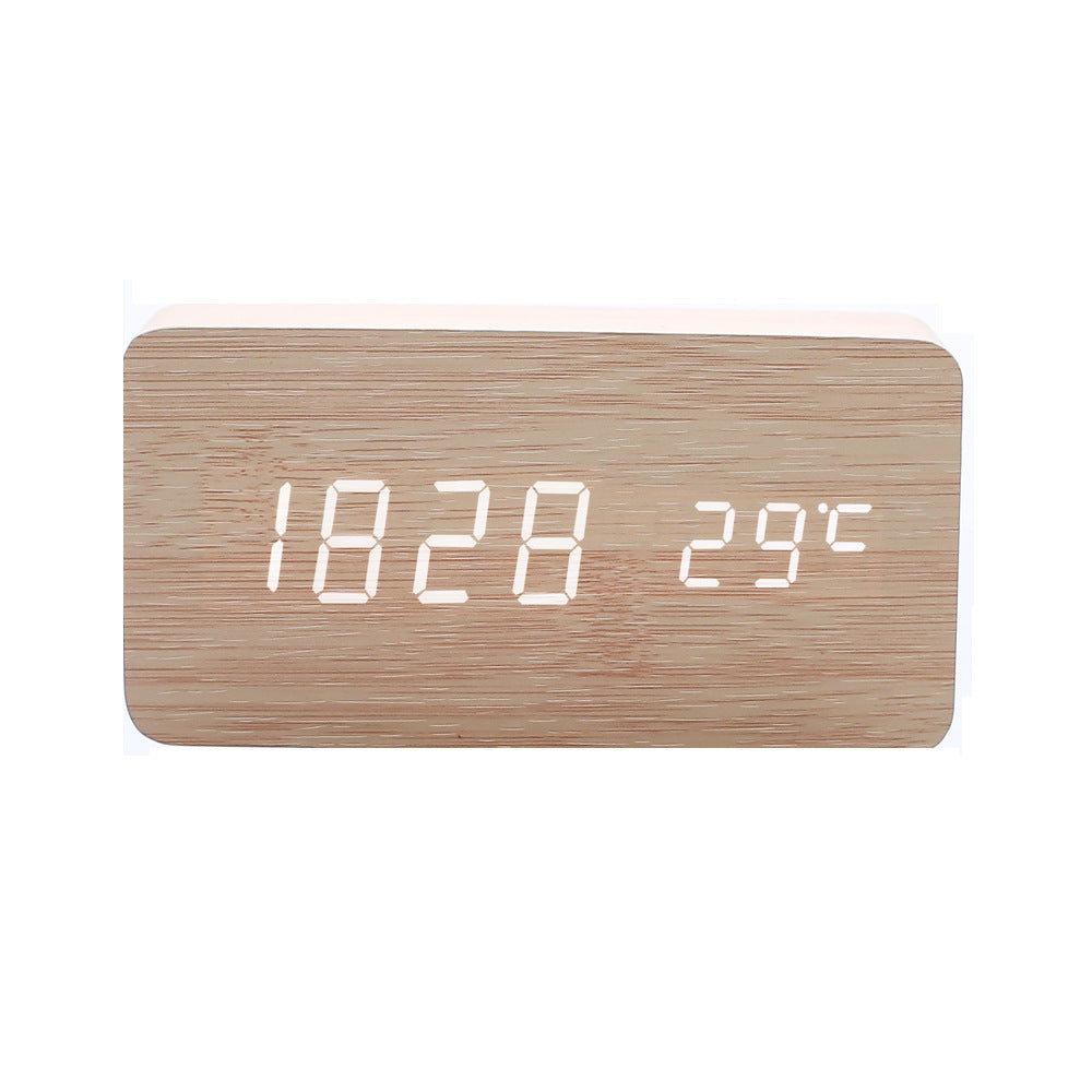 Creative Multifunctional Voice-controlled Wooden Clock