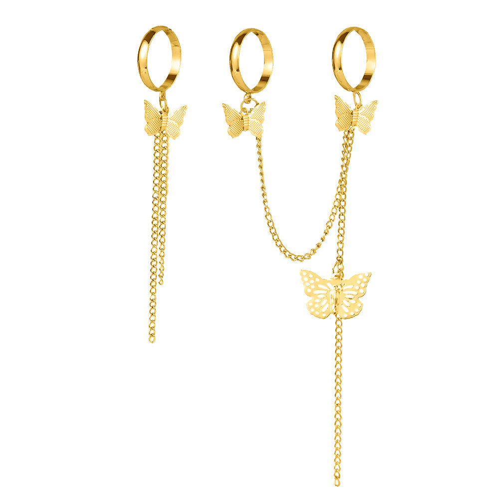 Leaf Ring Creative Personality Bounce Chain Combination Ring