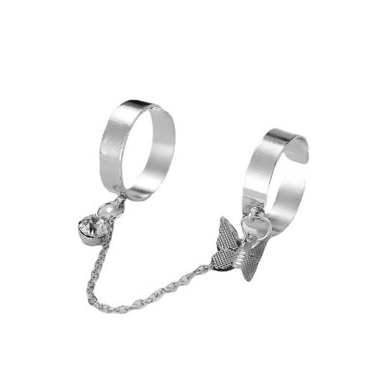 Leaf Ring Creative Personality Bounce Chain Combination Ring