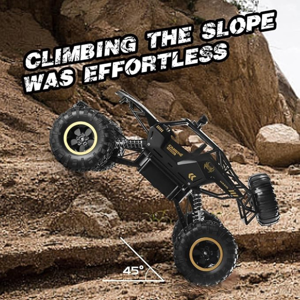 Rc Car Rock Crawler Rechargeable Off Road Truck 4WD , Metal Shell LED Headlights