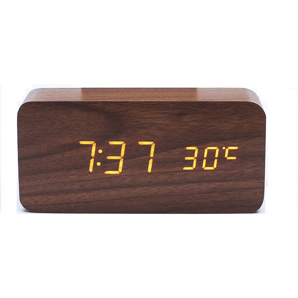Creative Multifunctional Voice-controlled Wooden Clock