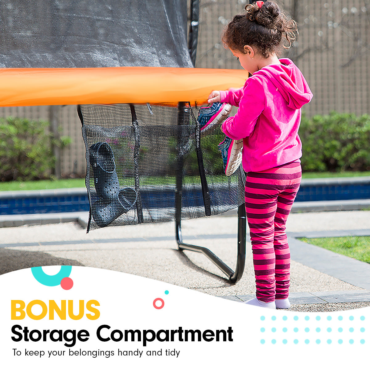 NNEDPE Kahuna Trampoline 14 ft with Roof- orange-2