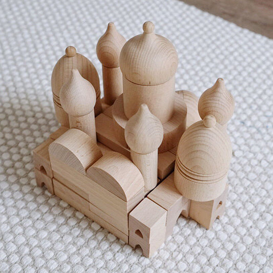 Wooden Original Color Castle Roman Blocks