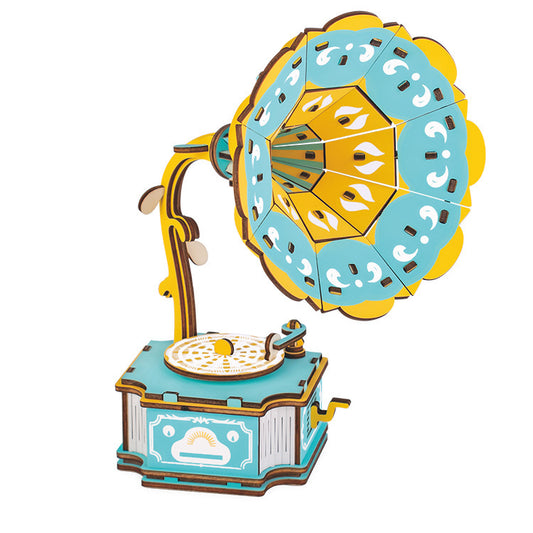 Wooden assembled phonograph model