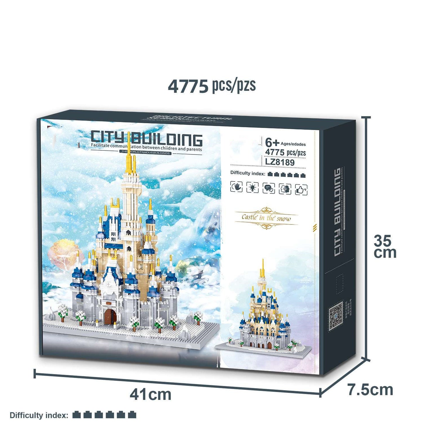 New Architecture Series Snow View Castle Collaborating Toy Building Blocks