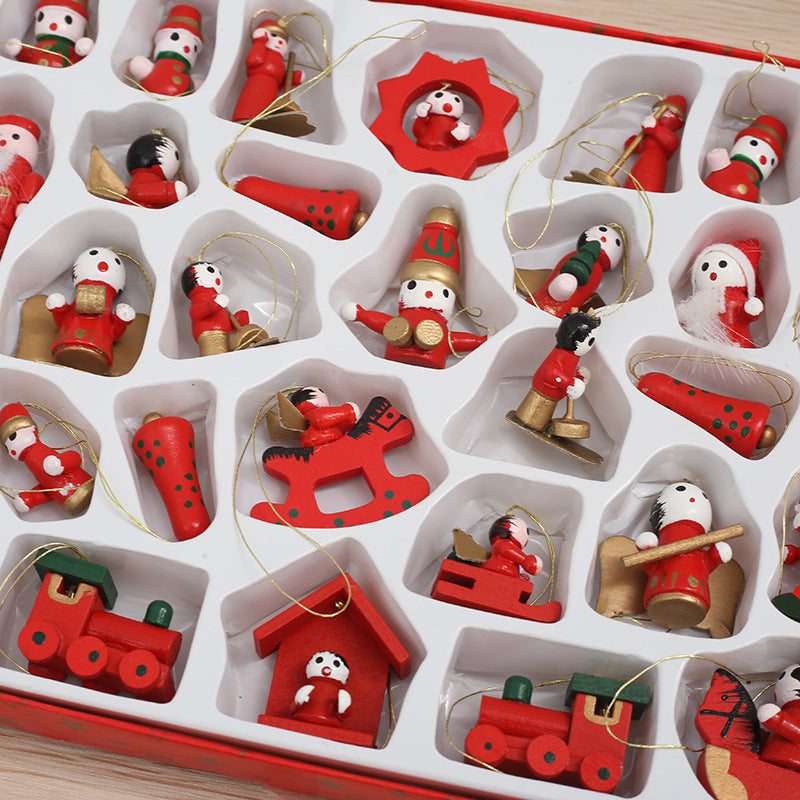 Christmas Wooden Cartoon Pendant Boxed