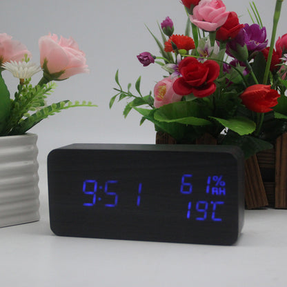 Creative Multifunctional Voice-controlled Wooden Clock