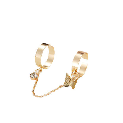Leaf Ring Creative Personality Bounce Chain Combination Ring