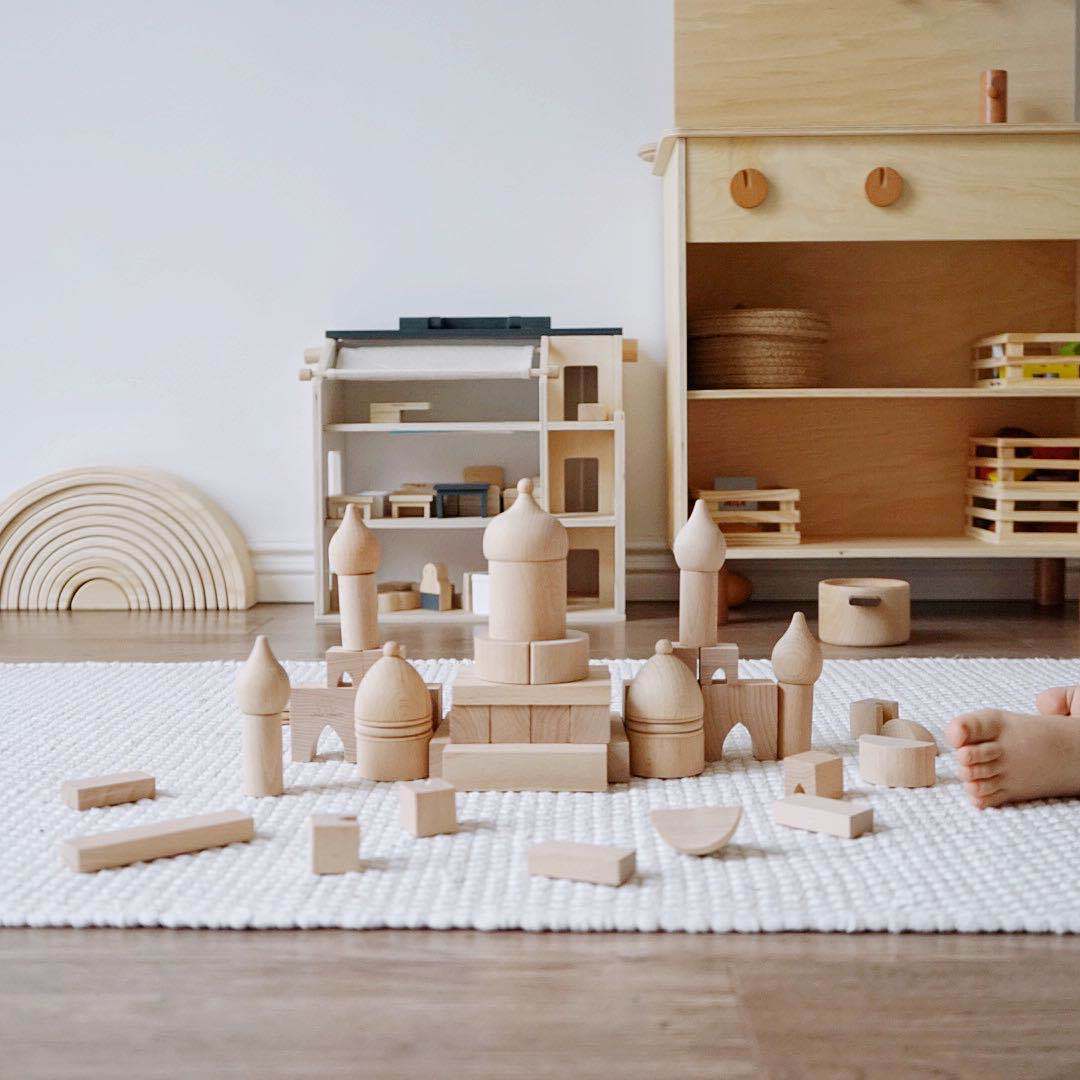110 wooden children's blocks