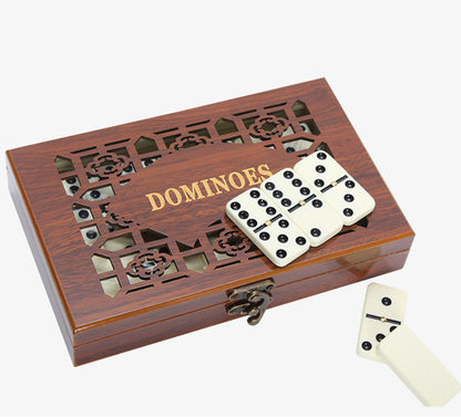 28 Dominoes Set wooden box
