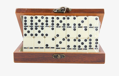 28 Dominoes Set wooden box