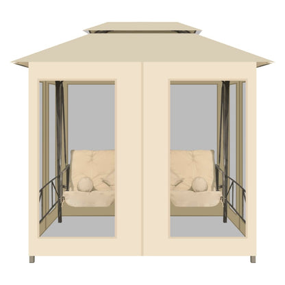 NNEVL Gazebo Convertible Swing Bench Cream White-3