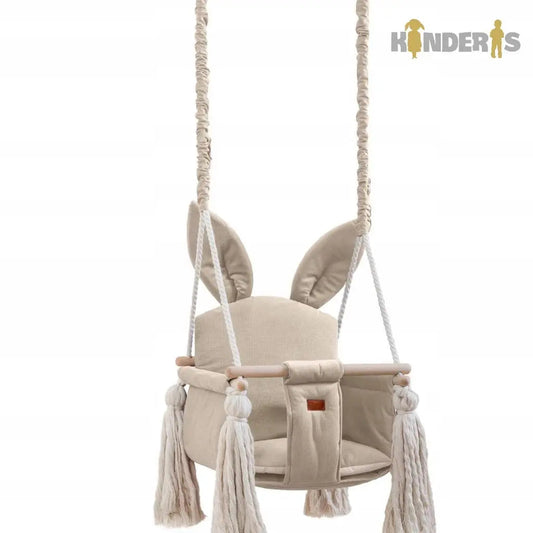 Velvet indoor swing for babies and children with backrest