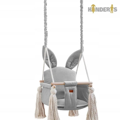 Velvet indoor swing for babies and children with backrest
