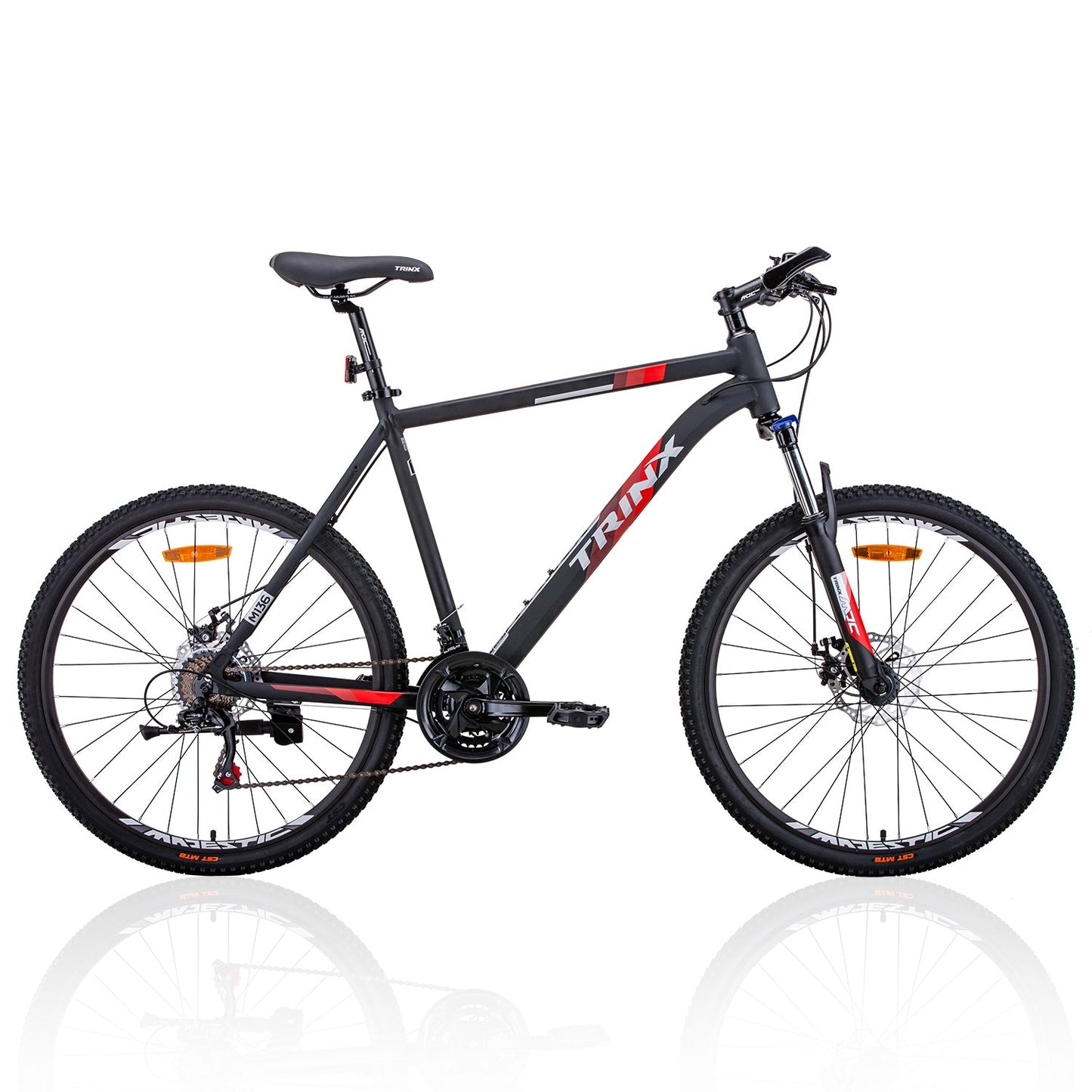 NNEDSZ Trinx MTB Mens Mountain Bike 26 inch Shimano Gear 21-Speed [Colour: Matt Black White/Red] [Size Of Frame: 17 inches]-0