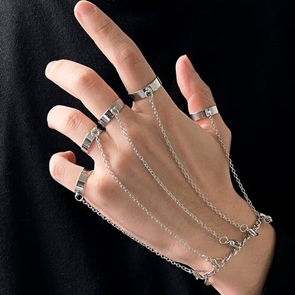 Leaf Ring Creative Personality Bounce Chain Combination Ring