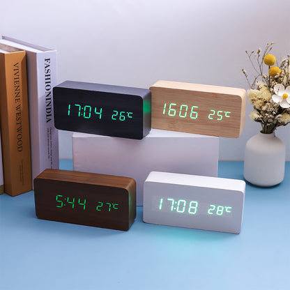 Creative Multifunctional Voice-controlled Wooden Clock