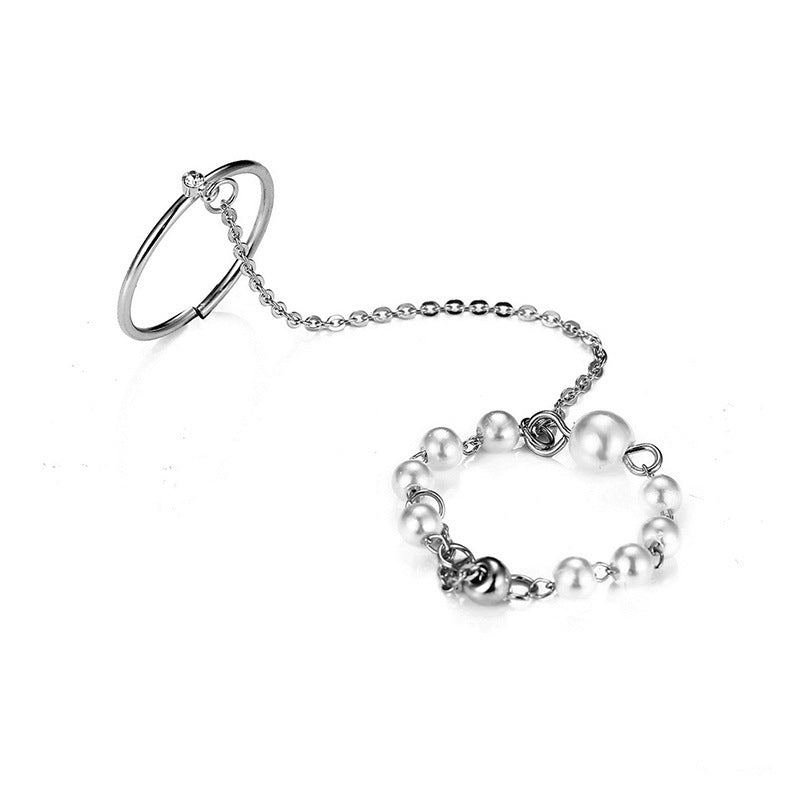 Leaf Ring Creative Personality Bounce Chain Combination Ring