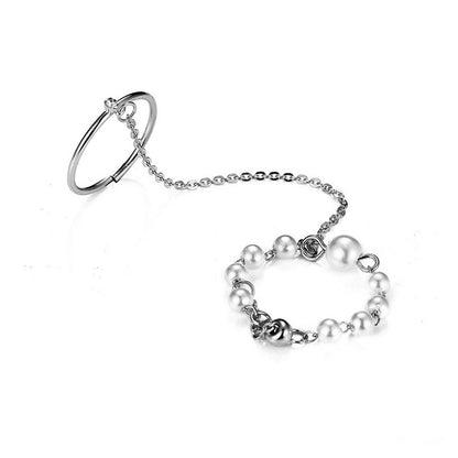 Leaf Ring Creative Personality Bounce Chain Combination Ring