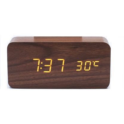 Creative Multifunctional Voice-controlled Wooden Clock