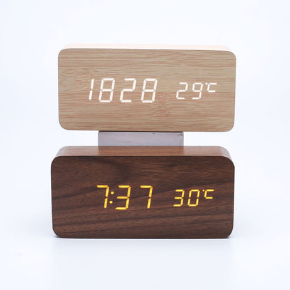 Creative Multifunctional Voice-controlled Wooden Clock
