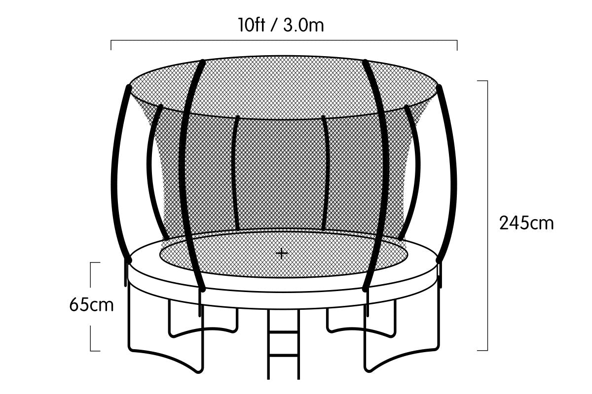NNEDPE Kahuna Trampoline 10 ft with  Roof - Purple-4